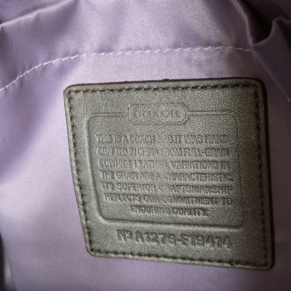 Coach Metallic Taupe Leather Tote/Diaper Bag - Picture 12 of 16